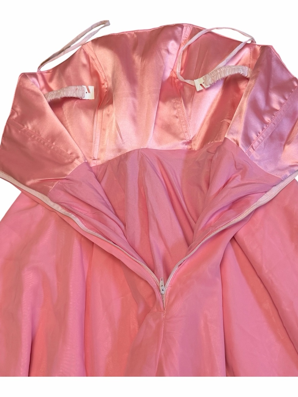 Strapless Pink Fit-and-Flare Party Dress - Picture 5 of 11